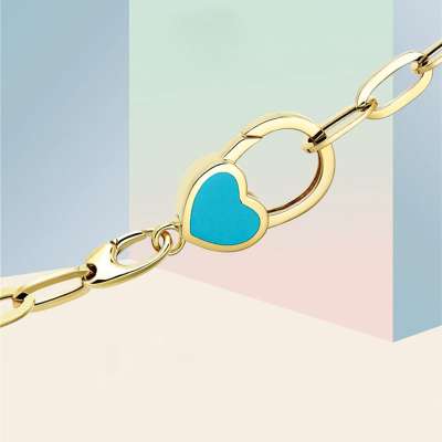 14k Altın Cetaş Eterna Kalpli Sevgi Bileklik - 5