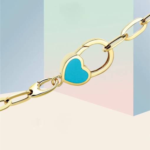 14k Altın Cetaş Eterna Kalpli Sevgi Bileklik - 5