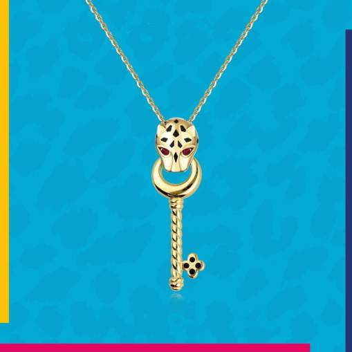 14k Altın Cetaş Eterna Kaplan Anahtar Kolye - 1