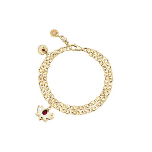 14k Altın Cetaş Eterna Lotus Çift Zincir Bileklik - 1