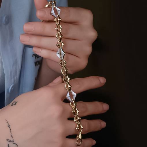 14k Altın Cetaş Eterna Mineli Bileklik - 1