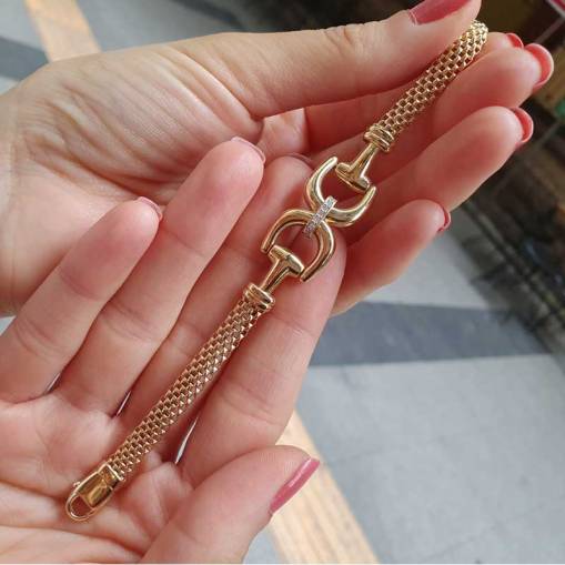 14k Altın Cetaş Eterna Taşlı Bileklik - 1