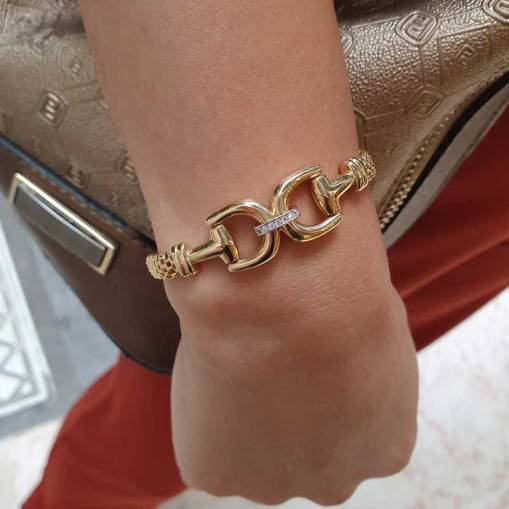 14k Altın Cetaş Eterna Taşlı Bileklik - 3