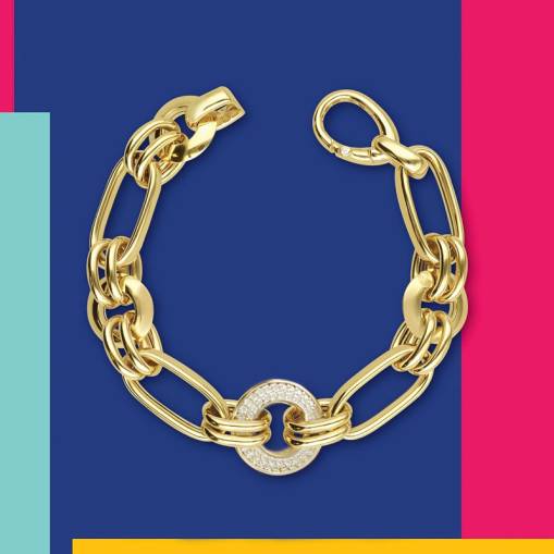 14k Altın Cetaş Eterna Taşlı Hallow Bileklik - 1