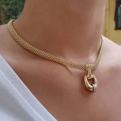 14k Altın Cetaş Eterna Taşlı Kolye - 2