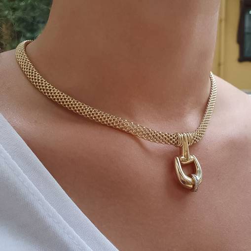 14k Altın Cetaş Eterna Taşlı Kolye - 2
