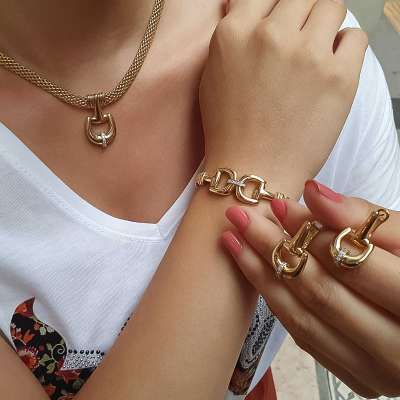 14k Altın Cetaş Eterna Taşlı Kolye - 3