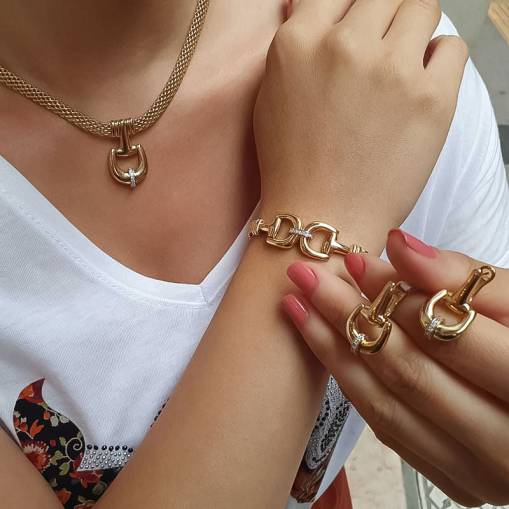 14k Altın Cetaş Eterna Taşlı Kolye - 3