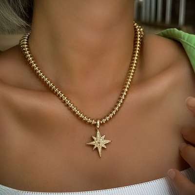 14k Altın Cetaş Eterna Taşlı Kutup Yıldız Kolye - ENGİNGOLD CETAŞ