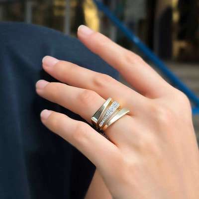 14k Altın Cetaş Eterna Taşlı Yüzük - ENGİNGOLD CETAŞ