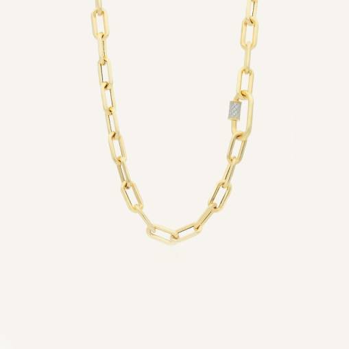 14k Altın Cetaş Eterna Taşlı Zincir Kolye - 1