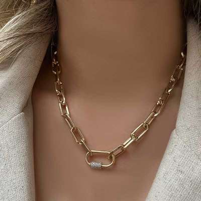 14k Altın Cetaş Eterna Taşlı Zincir Kolye - 2