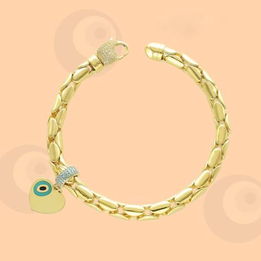 14k Altın Cetaş Fortuna Kalpli Sevgi Bileklik - 1