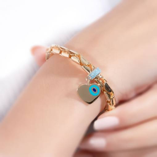 14k Altın Cetaş Fortuna Kalpli Sevgi Bileklik - 2