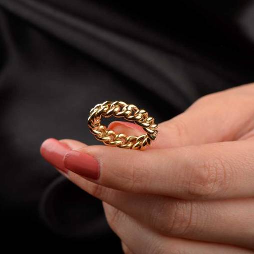 14k Altın Cetaş Halka Gurmet Yüzük - 1