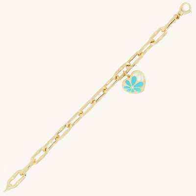 14k Altın Cetaş Kalpli Eterna Bileklik - ENGİNGOLD CETAŞ