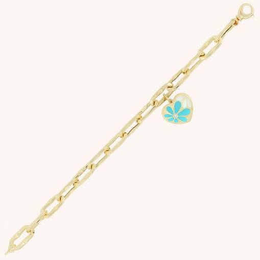 14k Altın Cetaş Kalpli Eterna Bileklik - 1