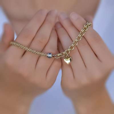 14k Altın Cetaş Kalpli Sevgi Bileklik