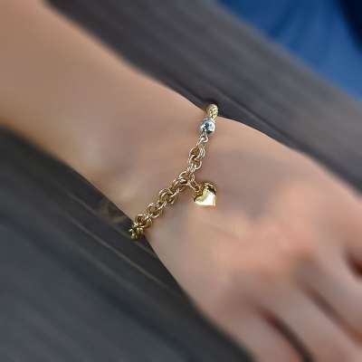 14k Altın Cetaş Kalpli Sevgi Bileklik - 2