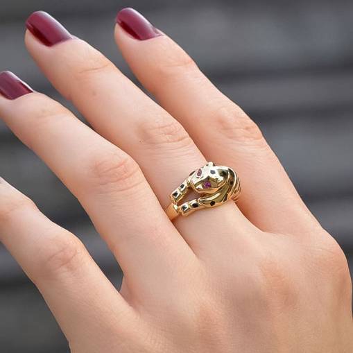 14k Altın Cetaş Kaplan Model Yüzük - 1