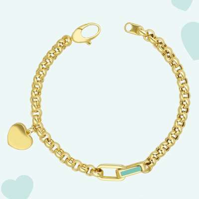 14k Altın Cetaş Mineli Eterna Kalp Bileklik