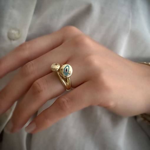 14K Altın Cetaş Mineli Fortuna Yüzük - 3