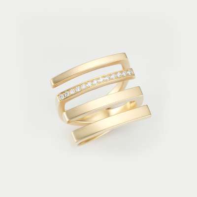 14k Altın Cetaş Minima 4 Sıra Yüzük - ENGİNGOLD CETAŞ