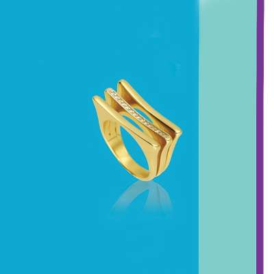 14k Altın Cetaş Minima Üç Sıra Yüzük - ENGİNGOLD CETAŞ