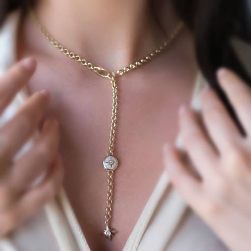 14k Altın Cetaş Polaris Yıldızı Kolye - 2