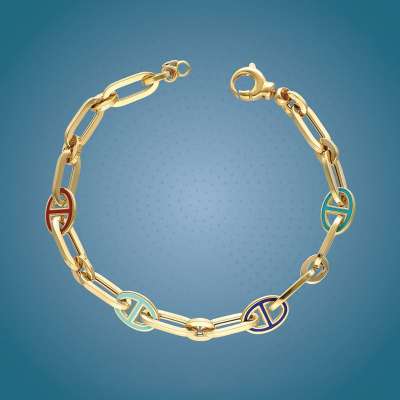 14k Altın Cetaş Renkli Mineli Eterna Bileklik - ENGİNGOLD CETAŞ