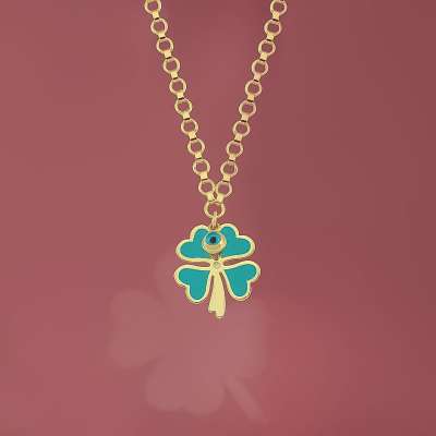 14k Altın Cetaş Yonca Model Kolye - ENGİNGOLD CETAŞ