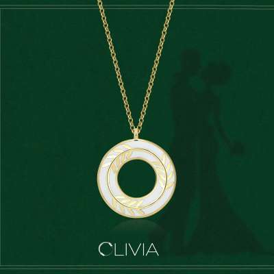 14k Altın Cetaş Zeytin Yapraklı Olivia Kolye - 1