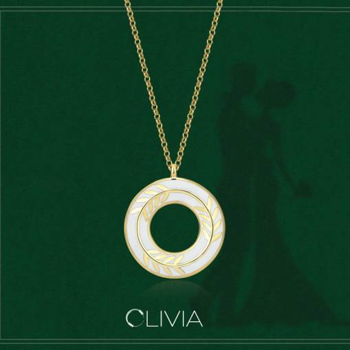 14k Altın Cetaş Zeytin Yapraklı Olivia Kolye - 1