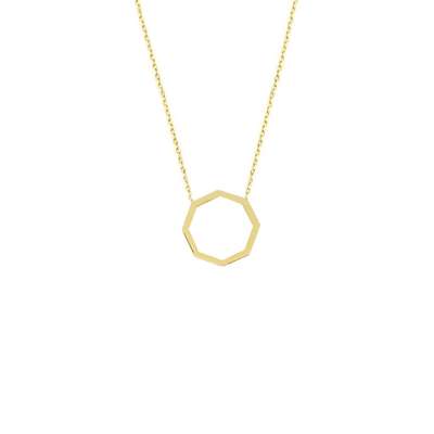 14k Altın Çokgen Geometrik Kolye - ENGİNGOLD