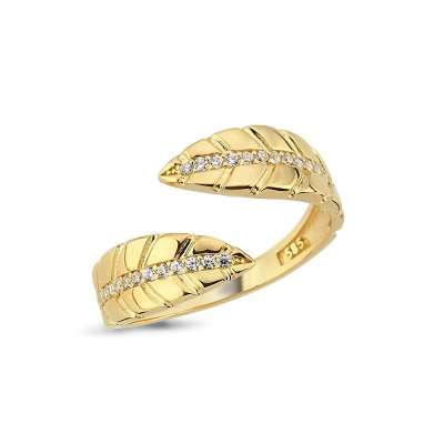 14k Altın Defne Yaprağı Yüzük