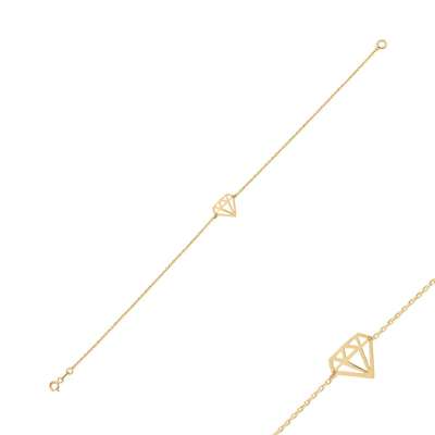 14k Altın Diamond Figürlü Bileklik - ENGİNGOLD