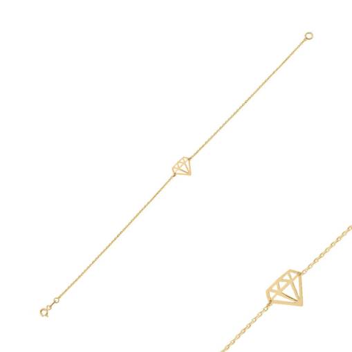 14k Altın Diamond Figürlü Bileklik - 1