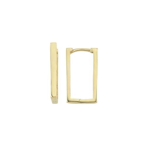 14k Altın Dikdörtgen Küpe - 1