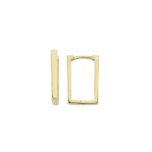 14k Altın Dikdörtgen Küpe - 1