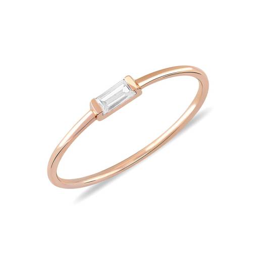 14k Altın Dolce Baget Taşlı Tel Yüzük - 1