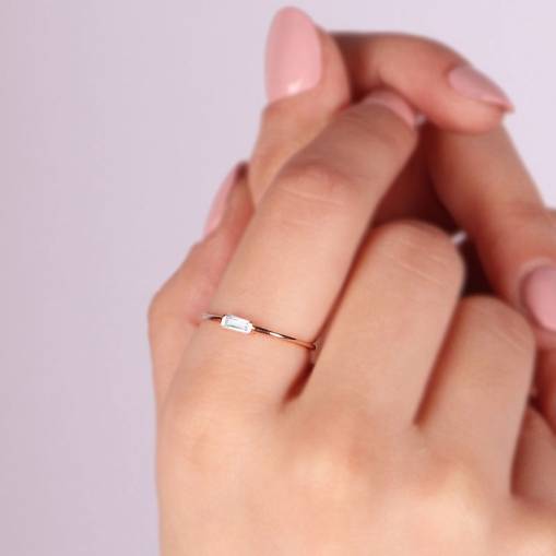14k Altın Dolce Baget Taşlı Tel Yüzük - 2