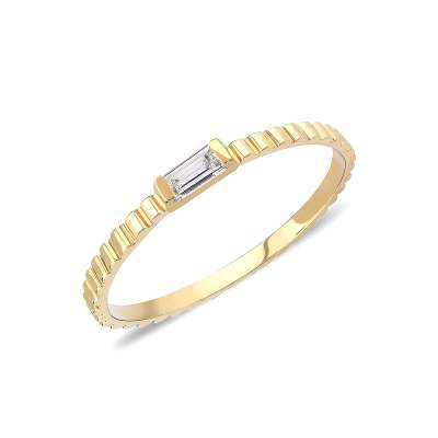 14k Altın Dolce Mini Curve Yüzük - 2