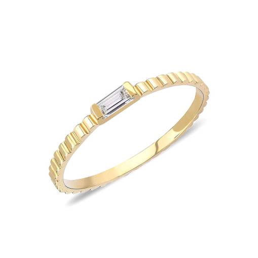 14k Altın Dolce Mini Curve Yüzük - 2
