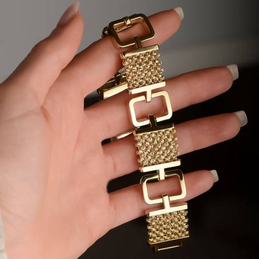 14k Altın Dorikalı Işıltı Bileklik - 2