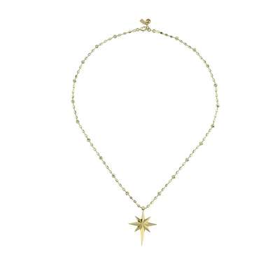 14k Altın Dorikalı Kuzey Yıldızı Kolye - 2