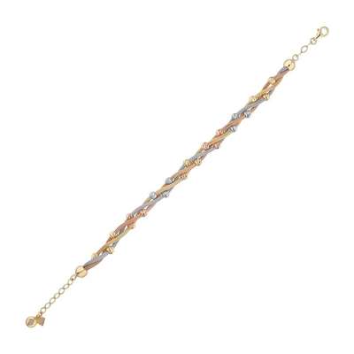 14k Altın Dorikalı Üçlü Sarma Bileklik - ENGİNGOLD HER