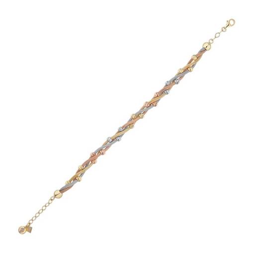 14k Altın Dorikalı Üçlü Sarma Bileklik - 1