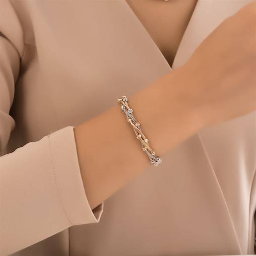 14k Altın Dorikalı Üçlü Sarma Bileklik - 2