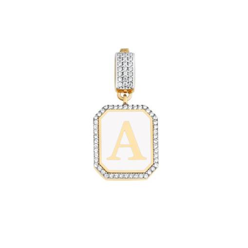 14k Altın Ema Harf Charm Kolye Ucu - 1