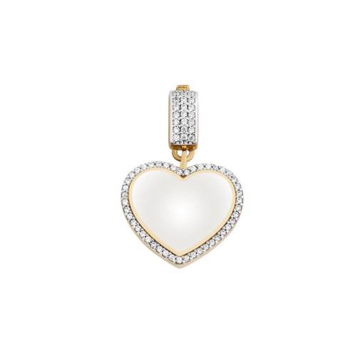 14k Altın Ema Kalpli Charm Kolye Ucu - 1